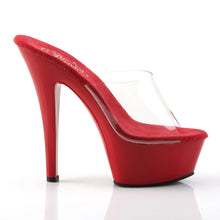 Load image into Gallery viewer, Tacones Pleaser KISS-201 Transparente Rojo
