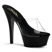 Load image into Gallery viewer, Tacones Pleaser KISS-201 Transparente Negro
