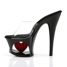 Load image into Gallery viewer, Tacones Pleaser MOON-701HRS Transparente Negro Rojo
