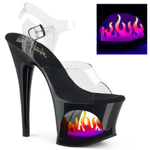 Cargar imagen en el visor de la galería, Tacones Pleaser MOON-708FLM Transparente Negro Ombre
