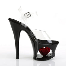 Carregar imagem no visualizador da galeria, Tacones Pleaser MOON-708HRS Transparente Negro Rojo
