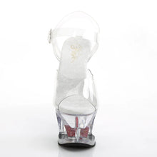 Carregar imagem no visualizador da galeria, Tacones Pleaser MOON-708HRS Transparente Rojo
