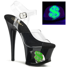 Carregar imagem no visualizador da galeria, Tacones Pleaser MOON-708USD Transparente Negro Neon

