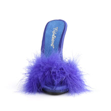 Load image into Gallery viewer, Tacones Fabulicious POISE-501F Azul Satin Marabou
