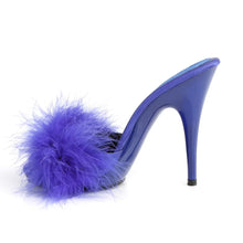 Load image into Gallery viewer, Tacones Fabulicious POISE-501F Azul Satin Marabou
