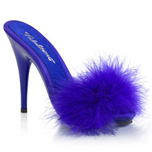 Load image into Gallery viewer, Tacones Fabulicious POISE-501F Azul Satin Marabou
