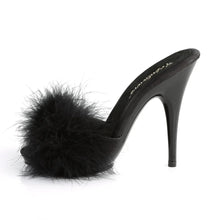 Load image into Gallery viewer, Tacones Fabulicious POISE-501F Negro Satin Marabou

