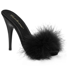 Load image into Gallery viewer, Tacones Fabulicious POISE-501F Negro Satin Marabou
