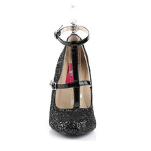 Carregar imagem no visualizador da galeria, Tacones Pleaser Pink Label QUEEN-01 Negro Gltr Charol
