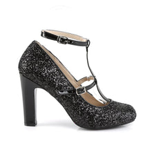 Carregar imagem no visualizador da galeria, Tacones Pleaser Pink Label QUEEN-01 Negro Gltr Charol
