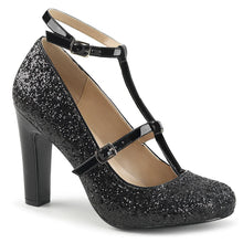 Carregar imagem no visualizador da galeria, Tacones Pleaser Pink Label QUEEN-01 Negro Gltr Charol
