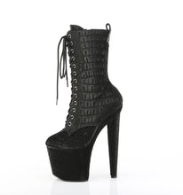 Load image into Gallery viewer, Tacones Pleaser RAZZLE-1040WR Negro Reptile Print
