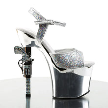 Cargar imagen en el visor de la galería, Tacones Pleaser REVOLVER-709G Plata Gltr Cromo

