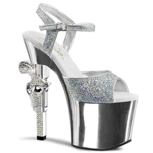 Cargar imagen en el visor de la galería, Tacones Pleaser REVOLVER-709G Plata Gltr Cromo
