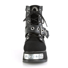 Cargar imagen en el visor de la galería, Botines Demonia SCENE-53 Negro Piel vegana-Fishnet Fabric
