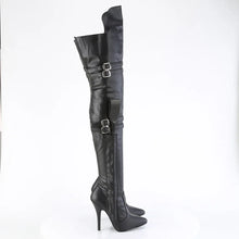 Cargar imagen en el visor de la galería, Tacones Pleaser SEDUCE-3080 Negro Str. Piel
