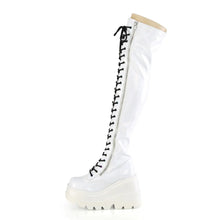 Carregar imagem no visualizador da galeria, Botas (Over the Knee) Demonia SHAKER-374 Blanco Hologram Stretch Charol
