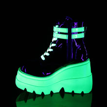 Cargar imagen en el visor de la galería, Botines Demonia SHAKER-52 Negro Pat-UV Neon Verde
