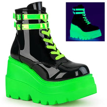 Cargar imagen en el visor de la galería, Botines Demonia SHAKER-52 Negro Pat-UV Neon Verde
