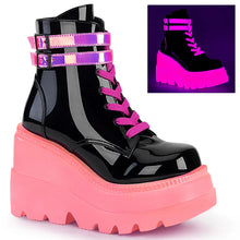 Load image into Gallery viewer, Botines Demonia SHAKER-52 Negro Pat-UV Neon Rosa
