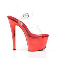 Cargar imagen en el visor de la galería, Tacones Pleaser SKY-308 - Transparente / Cromo rojo
