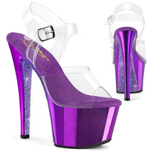Carregar imagem no visualizador da galeria, Tacones Pleaser SKY-308CHRS Transparente Morado Cromo
