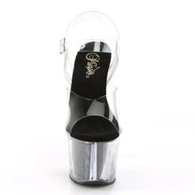 Load image into Gallery viewer, Tacones Pleaser SKY-308G-T Transparente Negro Purpurina
