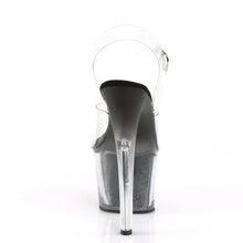 Load image into Gallery viewer, Tacones Pleaser SKY-308G-T Transparente Negro Purpurina
