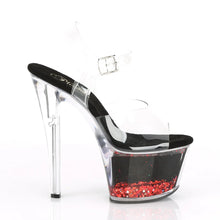 Cargar imagen en el visor de la galería, Tacones Pleaser SKY-308WHG Transparente Negro Rojo
