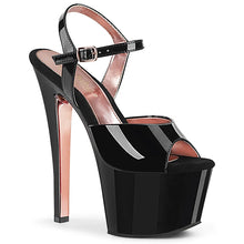 Cargar imagen en el visor de la galería, Tacones Pleaser SKY-309TT Negro Charol Oro
