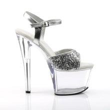 Cargar imagen en el visor de la galería, Tacones Pleaser SKY-310 Plata Gltr Transparente
