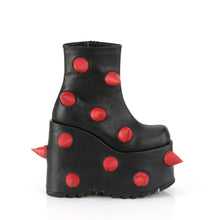 Cargar imagen en el visor de la galería, Botines Demonia SLAY-77 Negro-Rojo Piel vegana
