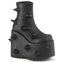 Load image into Gallery viewer, Botines Demonia SLAY-77 Negro Piel vegana
