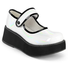 Cargar imagen en el visor de la galería, Zapatos con plataforma Demonia SPRITE-01 Blanco Holo Pat
