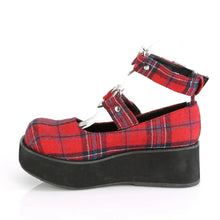 Cargar imagen en el visor de la galería, Zapatos con plataforma Demonia SPRITE-02 Rojo Plaid Fabric
