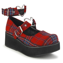 Cargar imagen en el visor de la galería, Zapatos con plataforma Demonia SPRITE-02 Rojo Plaid Fabric
