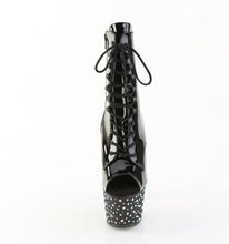 Cargar imagen en el visor de la galería, Tacones Pleaser STARDANCE-1021 Negro Charol Plata
