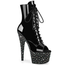 Cargar imagen en el visor de la galería, Tacones Pleaser STARDANCE-1021 Negro Charol Plata
