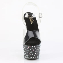 Cargar imagen en el visor de la galería, Tacones Pleaser STARDANCE-708 Transparente Negro Plata
