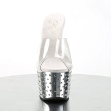 Carregar imagem no visualizador da galeria, Tacones Pleaser STARDUST-701 Transparente Plata Cromo
