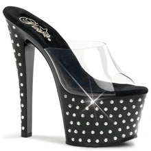 Carregar imagem no visualizador da galeria, Tacones Pleaser STARDUST-701 Transparente Negro
