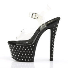 Carregar imagem no visualizador da galeria, Tacones Pleaser STARDUST-708 Transparente Negro
