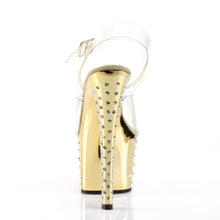 Carregar imagem no visualizador da galeria, Tacones Pleaser STARDUST-708 Transparente Dorado Cromo
