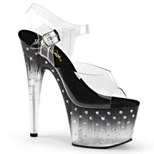 Cargar imagen en el visor de la galería, Tacones Pleaser STARDUST-708T Transparente Negro

