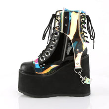 Load image into Gallery viewer, Botines Demonia SWING-115 Negro Piel vegana-Pat-Magic Mirror TPU
