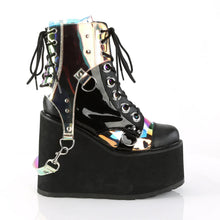 Load image into Gallery viewer, Botines Demonia SWING-115 Negro Piel vegana-Pat-Magic Mirror TPU

