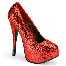 Cargar imagen en el visor de la galería, Tacones Pleaser Pink Label TEEZE-06GW Rojo Purpurina
