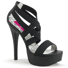 Cargar imagen en el visor de la galería, Tacones Pleaser Pink Label TEEZE-47W Negro Elasticated Band
