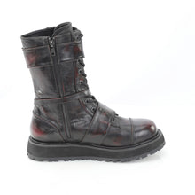 Cargar imagen en el visor de la galería, Botas Demonia VALOR-220 - Negro-burdeos piel vegana efecto desgastado
