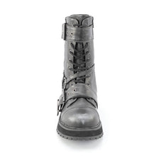 Cargar imagen en el visor de la galería, Botas Demonia VALOR-220 - Negro-plata piel vegana efecto desgastado
